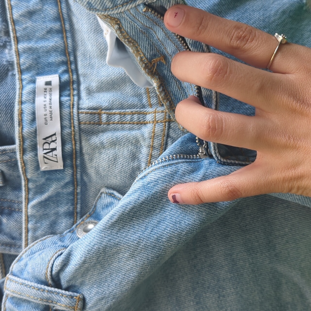 NEW S Zara jean mini skirt